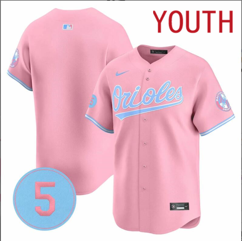 Youth  Baltimore Orioles blank pink 2024 Nike MLB jersey->youth nfl jersey->Youth Jersey